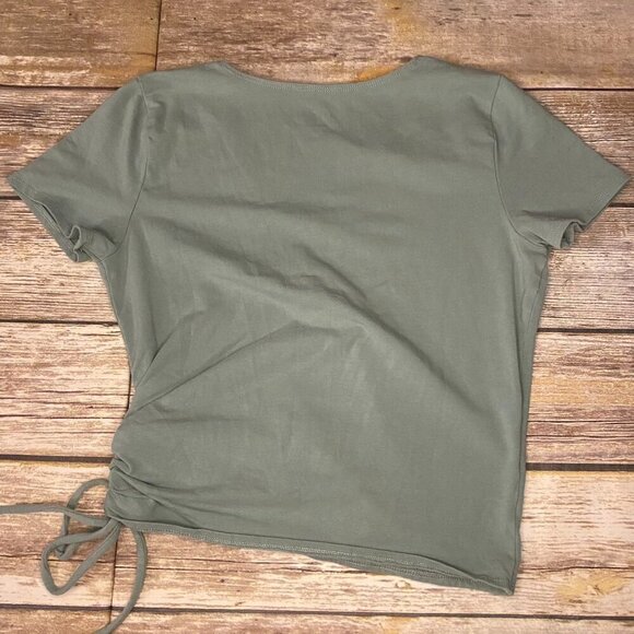 Hollister Sage Green "Baby Tee", Women's Short Sleeve Crop Top-size medium - Picture 2 of 7